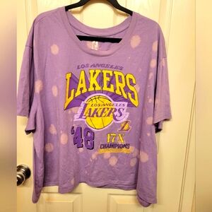 Lakers Purple Women's Plus Size Crop T-Shirt (Gently Used)